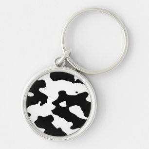Cow Pattern Black en White Sleutelhanger