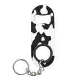 Cow Pattern Black en White Sleutelhanger Flessenopener (Voorkant)