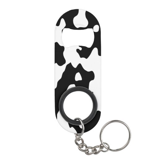Cow Pattern Black en White Sleutelhanger Flessenopener (Achterkant)
