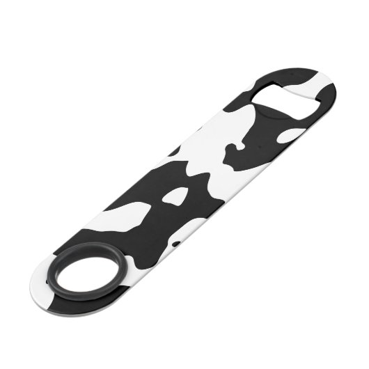 Cow Pattern Black en White Speed Flessenopener (Voorkant Gekanteld)