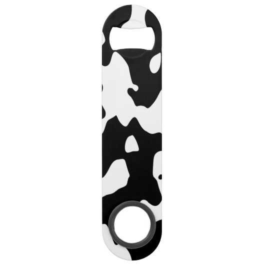 Cow Pattern Black en White Speed Flessenopener (Achterkant)