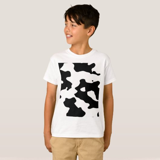 Cow Pattern Black en White T-shirt (Voorkant volledig)
