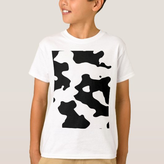 Cow Pattern Black en White T-shirt (Voorkant)