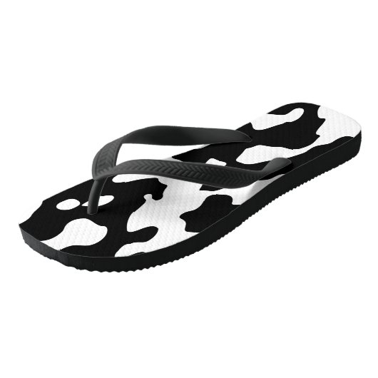 Cow Pattern Black en White Teenslippers (Schuin)