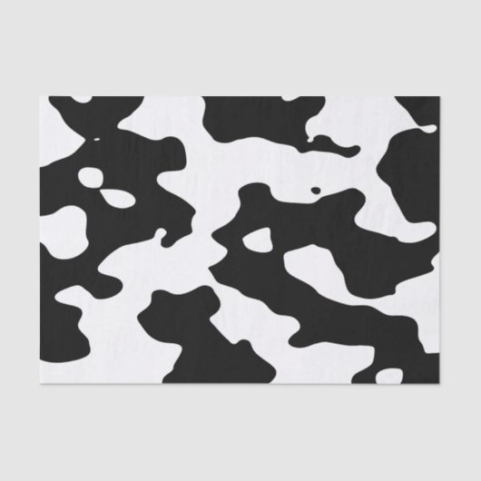 Cow Pattern Black en White Tissuepapier (Voorkant)
