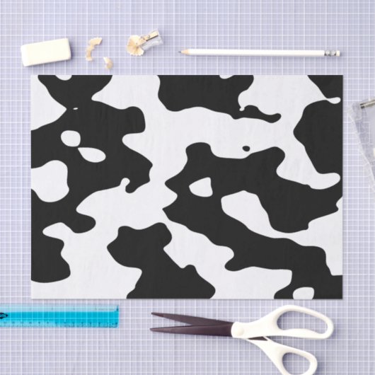 Cow Pattern Black en White Tissuepapier (Craft)