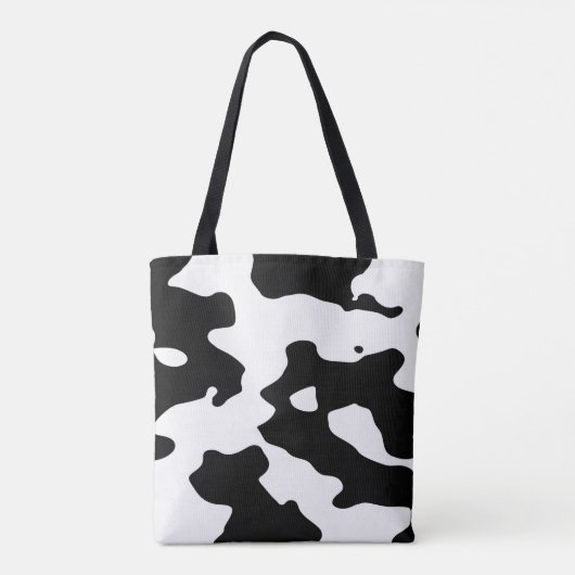 Cow Pattern Black en White Tote Bag (Achterkant)