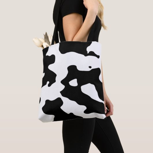 Cow Pattern Black en White Tote Bag (Dichtbij)