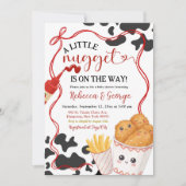 Cow Pattern Nugget Fast Food Theme Baby Shower Kaart (Voorkant)