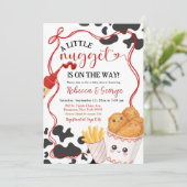 Cow Pattern Nugget Fast Food Theme Baby Shower Kaart (Staand voorkant)