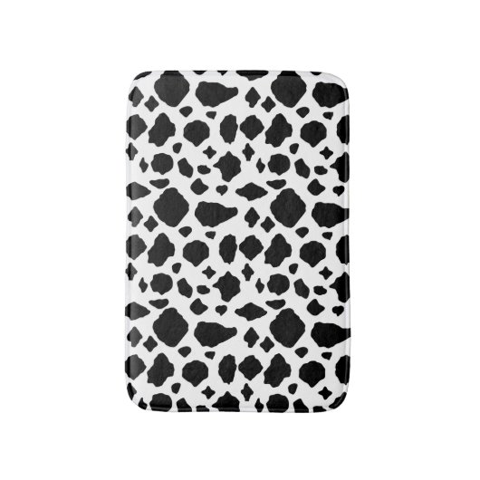 Cow Pattern Print Black White Country Badmat (Voorkant Verticaal)