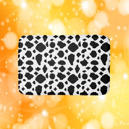 Cow Pattern Print Black White Country Badmat