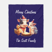 cow, pig, lamb and chicken Fleece Blanket (Voorkant)