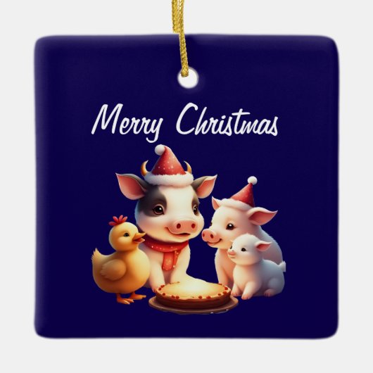 cow, pig, lamb and chicken Ornament (Voorkant)