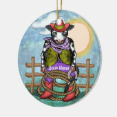 Cow Poke Keramisch Ornament (Links)