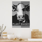Cow Pop Art Poster in Black & White - Plant-Biased (Keuken)