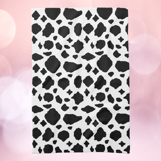 Cow Print Animal Pattern Black White Theedoek