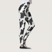 Cow Print Animal Spots Pattern Black White Western Leggings (Rechts)