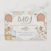 Cow Print Baby Shower Invitation,Rustic Farm Style Informatiekaartje (Voorkant)