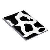 Cow Print Black en White Blotchy Pattern Notitieboek (Rechterzijde)