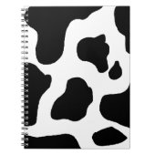 Cow Print Black en White Blotchy Pattern Notitieboek (Voorkant)