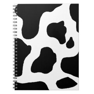 Cow Print Black en White Blotchy Pattern Notitieboek