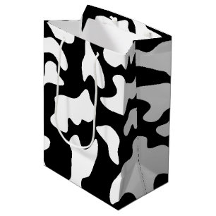 Cow Print Black White Medium Cadeauzakje