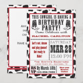 Cow Print Cowgirl uitnodiging (Voorkant / Achterkant)