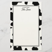 Cow Print Pattern Black and White Personalized Briefpapier (Voorkant)