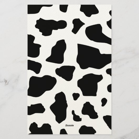 Cow Print Pattern Black and White Personalized Briefpapier (Achterkant)