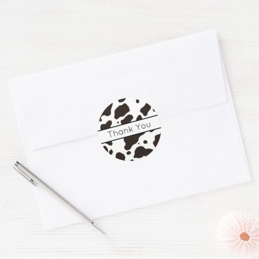 Cow Print Thank You Sticker (Envelop)