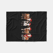 Cow Reindeer Santa Hat Christmas Light Funny Cows  Fleece Deken (Voorkant (Horizontaal))