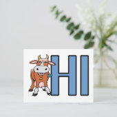 Cow Says Hi Briefkaart (Staand voorkant)