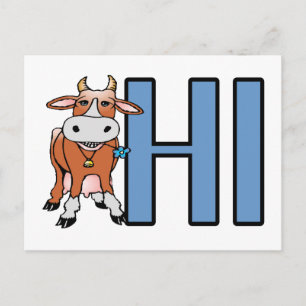 Cow Says Hi Briefkaart