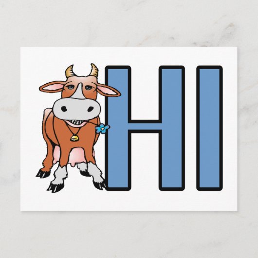 Cow Says Hi Briefkaart (Voorkant)