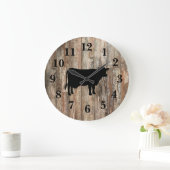 Cow Silhouette Farmhouse Shiplap Rustic Decor  Grote Klok (Huis)