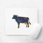 Cow Silhouette Tygraphy Phrases Heifer Fun Chris Muismat (Met muis)