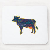 Cow Silhouette Tygraphy Phrases Heifer Fun Chris  Muismat (Voorkant)