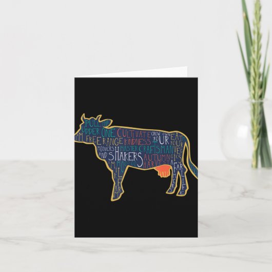 Cow Silhouette Tygraphy Phrases Heifer Fun Chris T Kaart (Voorkant)