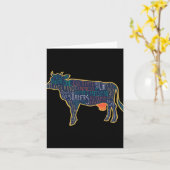 Cow Silhouette Tygraphy Phrases Heifer Fun Chris T Kaart (Gele Bloem)