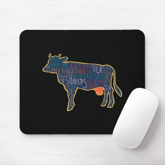 Cow Silhouette Tygraphy Phrases Heifer Fun Chris T Muismat (Met muis)