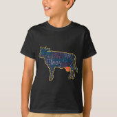 Cow Silhouette Tygraphy Phrases Heifer Fun Chris T T-shirt (Voorkant)