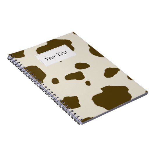 COW SKIN bruin met tekstlabel Notitieboek (Rechterzijde)