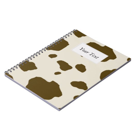 COW SKIN bruin met tekstlabel Notitieboek (Linkerzijde)