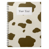 COW SKIN bruin met tekstlabel Notitieboek (Voorkant)