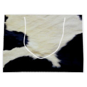 Cow Skin Fur Texture Black and White Aanpassen Groot Cadeauzakje (Voorkant)
