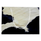 Cow Skin Fur Texture Black and White Aanpassen Groot Cadeauzakje (Achterkant)