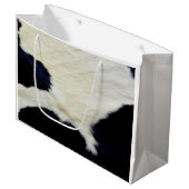 Cow Skin Fur Texture Black and White Aanpassen Groot Cadeauzakje (Voorkant Gekanteld)