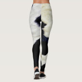 Cow Skin Fur Texture Black and White Aanpassen Leggings (Achterkant)