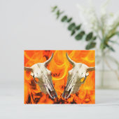 Cow skull and fire briefkaart (Staand voorkant)